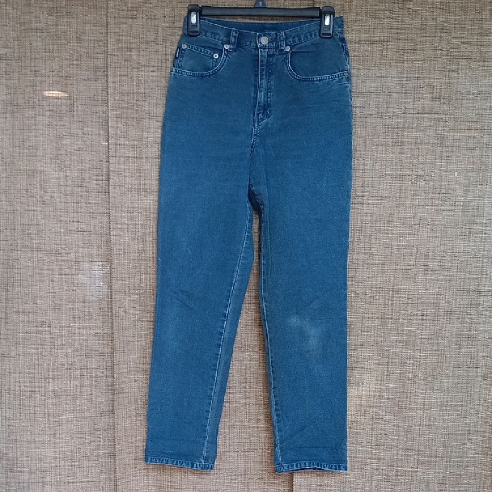 Lauren Ralph Lauren High Rise Blue Canvas Cotton Jeans